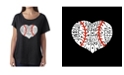 LA Pop Art Women's Dolman Cut Word Art Shirt - Baseball Mom